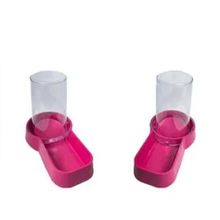 Miapet Hazneli Plastik Kedi Köpek Kapaklı Kare Fuşya 1.5 lt Mama ve Su Kabı