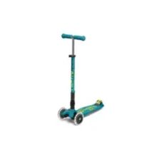 Micro Maxi MMD097 Deluxe Foldable Petrol Green Led Scooter