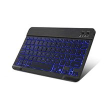 Microcase AL2670 Siyah Tablet ve Telefonlar İçin Rgb Led Işıklı Şarjlı Kablosuz Bluetooth Klavye