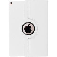 Microcase Apple iPad 2017 9.7 360 Döner Standlı Pu Deri Kılıf Beyaz