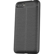 Microcase Asus Zenfone 4 Max ZC554KL Leather Effect Silikon Nano Glass Film Siyah Kılıf