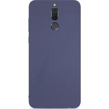 Microcase Huawei Mate 10 Lite Premium Mat Soft Silikon Tempered Cam + Lacivert Kılıf