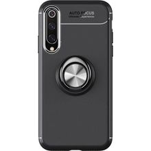 Microcase Xiaomi Mi 9 Focus Serisi Yüzük Standlı Siyah Silikon Kılıf