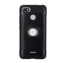 Microcase Xiaomi Redmi 6A Yüzük Standlı Armor Siyah Silikon Kılıf