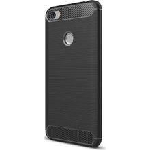 Microcase Xiaomi Redmi Note 5A Prime Brushed Carbon Fiber Silikon Tempered Cam + Kılıf