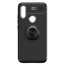 Microcase Xiaomi Redmi Note 7 Focus Serisi Yüzük Standlı Siyah Silikon Kılıf
