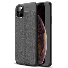 Microsonic Apple iPhone 11 Pro 5.8 inç Deri Dokulu Silikon Siyah Cep Telefonu Kılıfı