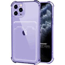 Microsonic Apple iPhone 11 Pro Max Card Slot Shock Lila Cep Telefonu Kılıfı