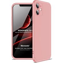 Microsonic Apple iPhone 12 Double Dip 360 Protective Rose Gold Cep Telefonu Kılıfı