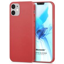 Microsonic Apple iPhone 12 Kırmızı Matte Silicone Cep Telefonu Kılıfı