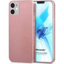 Microsonic Apple iPhone 12 Matte Silicone Rose Gold Cep Telefonu Kılıfı