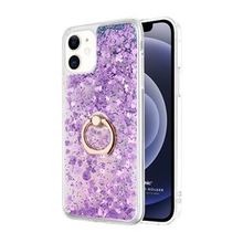 Microsonic Apple iPhone 12 Mini Glitter Liquid Holder Mor Cep Telefonu Kılıfı