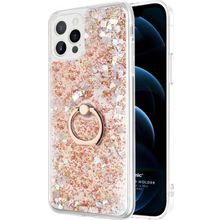 Microsonic Apple iPhone 12 Pro Glitter Liquid Holder Gold Cep Telefonu Kılıfı