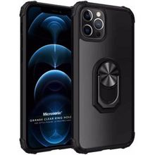 Microsonic Apple iPhone 12 Pro Max Grande Clear Ring Holder Siyah Kılıf