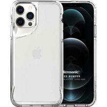 Microsonic Apple iPhone 12 Pro Max Trex Bumper Şeffaf Cep Telefonu Kılıfı