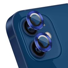 Microsonic Apple iPhone 12 Uyumlu Tekli Kamera Lens Lacivert Koruma Camı