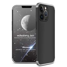 Microsonic Apple İphone 13 Pro Double Dip 360 Protective Siyah Gri Cep Telefonu Kılıfı
