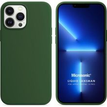 Microsonic Apple iPhone 13 Pro Liquid Lansman Silikon Koyu Yeşil Cep Telefonu Kılıfı