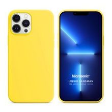 Microsonic Apple iPhone 13 Pro Liquid Lansman Silikon Sarı Kılıf