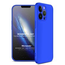 Microsonic Apple iPhone 13 Pro Max Double Dip 360 Protective Mavi Cep Telefonu Kılıfı