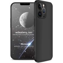 Microsonic Apple iPhone 13 Pro Max Double Dip 360 Protective Siyah Cep Telefonu Kılıfı