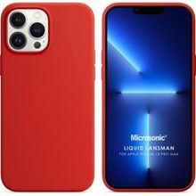Microsonic Apple iPhone 13 Pro Max Liquid Lansman Silikon Kırmızı Cep Telefonu Kılıfı