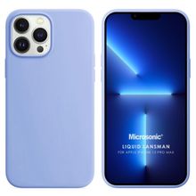 Microsonic Apple iPhone 13 Pro Max Liquid Lansman Silikon Mavi Cep Telefonu Kılıfı