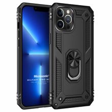Microsonic Apple iPhone 13 Pro Max Military Ring Holder Siyah Cep Telefonu Kılıfı