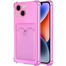 Microsonic Apple iPhone 14 Card Slot Shock Pembe Cep Telefonu Kılıfı