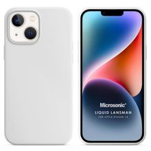 Microsonic Apple iPhone 14 Liquid Lansman Silikon Beyaz Cep Telefonu Kılıfı
