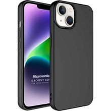 Microsonic Apple iPhone 14 Plus Groovy Soft Siyah Cep Telefonu Kılıfı