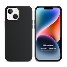 Microsonic Apple iPhone 14 Plus Liquid Lansman Silikon Siyah Cep Telefonu Kılıfı