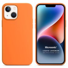 Microsonic Apple iPhone 14 Plus Liquid Lansman Silikon Turuncu Cep Telefonu Kılıfı