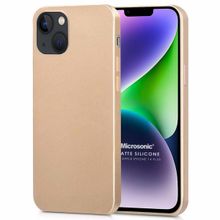 Microsonic Apple iPhone 14 Plus Mat Gold Silikon Cep Telefonu Kılıfı