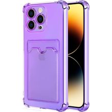 Microsonic Apple iPhone 14 Pro Card Slot Shock Lila Cep Telefonu Kılıfı