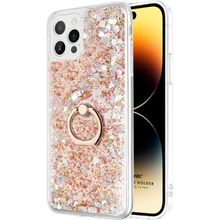 Microsonic Apple iPhone 14 Pro Glitter Liquid Holder Gold Cep Telefonu Kılıfı