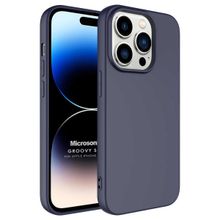 Microsonic Apple iPhone 14 Pro Groovy Soft Lacivert Cep Telefonu Kılıfı