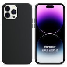 Microsonic Apple iPhone 14 Pro Liquid Lansman Silikon Siyah Cep Telefonu Kılıfı
