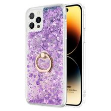 Microsonic Apple iPhone 14 Pro Max Glitter Liquid Holder Mor Cep Telefonu Kılıfı