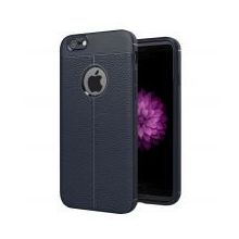 Microsonic Apple İphone 7 Deri Dokulu Silikon Lacivert Cep Telefonu Kılıfı