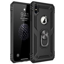 Microsonic Apple iPhone X Military Ring Holder Siyah Kılıf