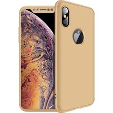 Microsonic Apple iPhone Xs Max Gold Double Dip 360 Protective Kılıf