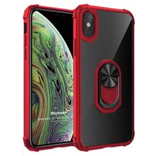 Microsonic Apple iPhone XS Max Grande Clear Ring Holder Kırmızı Cep Telefonu Kılıfı