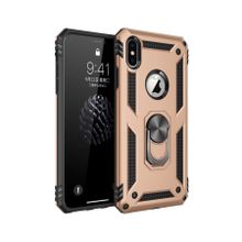 Microsonic Apple iPhone Xs Military Ring Holder Gold Kılıf