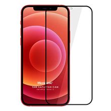 Microsonic Apple Uyumlu iPhone 12 Tam Kaplayan Temperli Siyah Cam Ekran Koruyucu