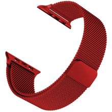 Microsonic Apple Watch 2 38 mm Luxe Metal Twist Koyu Kırmızı Uyumlu Kordon