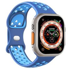 Microsonic Apple Watch SE 40 mm Rainbow Band Mavi Turkuaz Uyumlu Kordon
