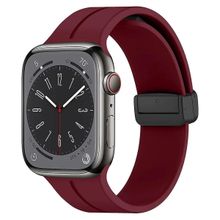 Microsonic Apple Watch SE Ribbon Line Bordo 44 mm Kordon