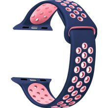 Microsonic Apple Watch Series 3 38 mm Rainbow Sport Band Lacivert Pembe Kordon