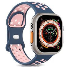 Microsonic Apple Watch Series 5 40 mm Rainbow Band Lacivert Pembe Uyumlu Kordon